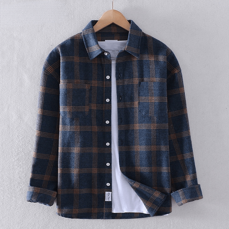 Cozy Plaid Flannel Shirt for Men - BritishElegance