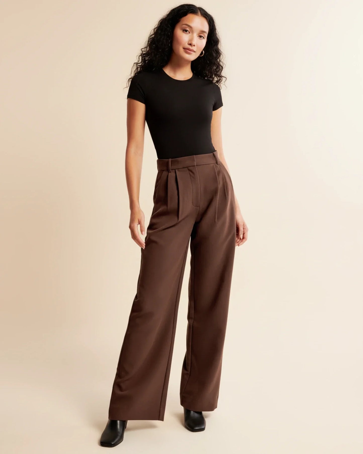 Zara | Slim Fit High Waisted Pleated Trousers