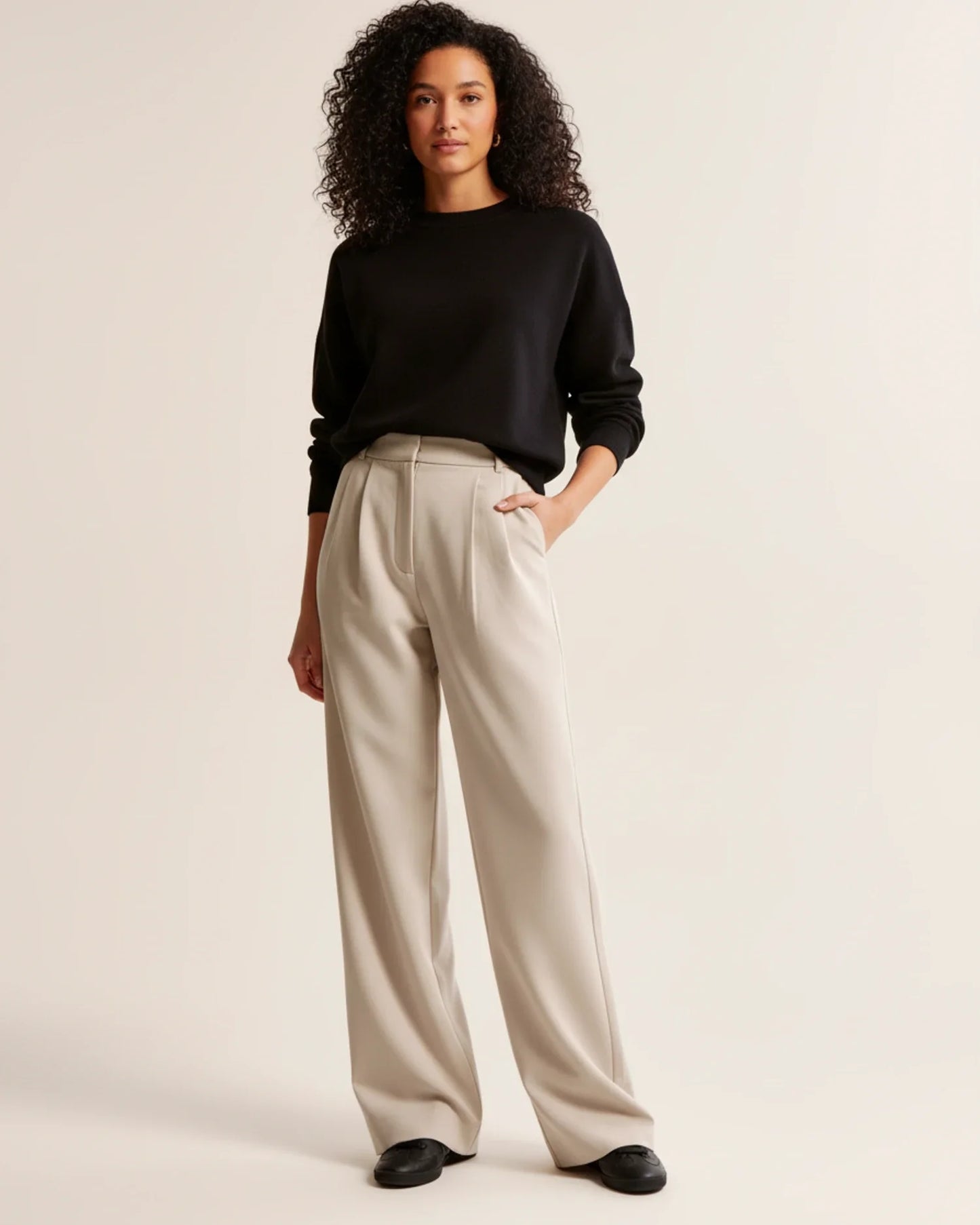 Zara | Slim Fit High Waisted Pleated Trousers - BritishElegance